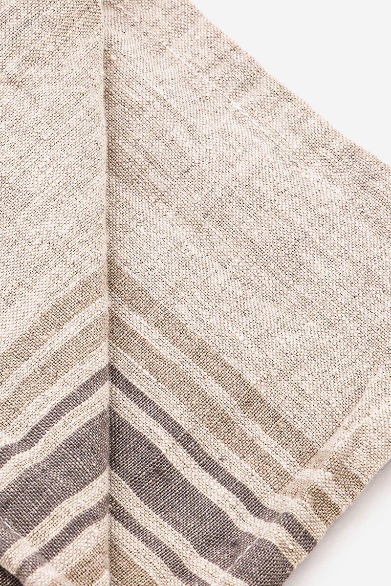 Muy Mucho Stripe Cushion Cover 30 L x 50 W cm, Grey and Beige - Image 2