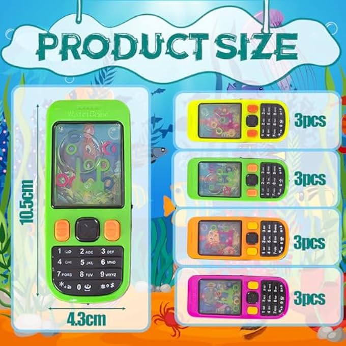 PACK OF 12 WATER FLIPPER CHILDREN, HANDHELD MOBILE PHONE TOY, PARTY BAG GIVE AWAYS CHILDREN'S BIRTHDAY CHRISTMAS GIFT - Image 3