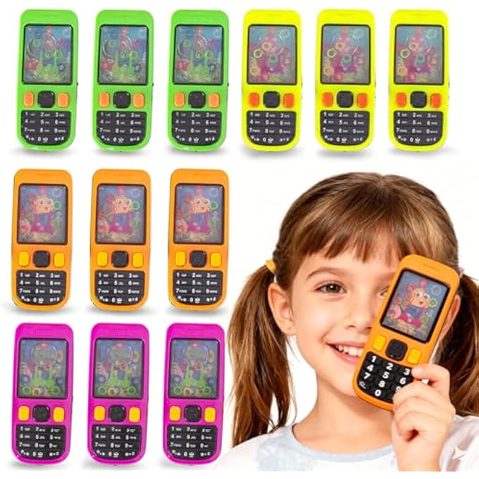 PACK OF 12 WATER FLIPPER CHILDREN, HANDHELD MOBILE PHONE TOY, PARTY BAG GIVE AWAYS CHILDREN'S BIRTHDAY CHRISTMAS GIFT - Image 1