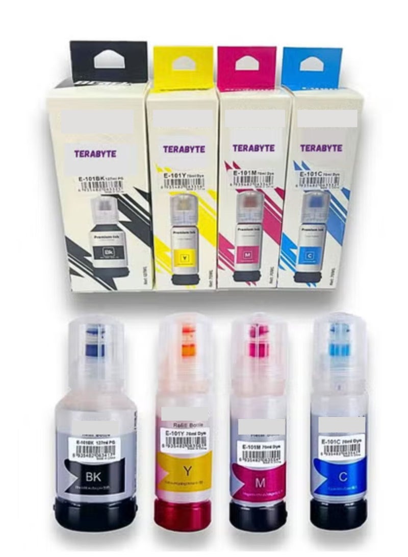 Terabyte مجموعة حبر 101 لإبسون لإيكو تانك 4 عبوات أسود أزرق سماوي أرجواني أصفر لطابعة L4150 L4160 L6160 L6170 L6176 L6190 L14150 - Image 5