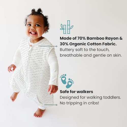 Tealbee Dreamsuit Toddler Sleep Sack with Feet – Walker Sleep Bag with Legs, Rayon made from Bamboo, Winter 1.5 TOG, 2-Way Zipper, 2T-3T - Brushed Black - Image 2
