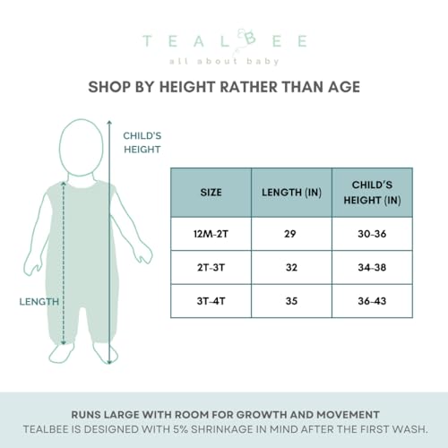 Tealbee Dreamsuit Toddler Sleep Sack with Feet – Walker Sleep Bag with Legs, Rayon made from Bamboo, Winter 1.5 TOG, 2-Way Zipper, 2T-3T - Brushed Black - Image 5