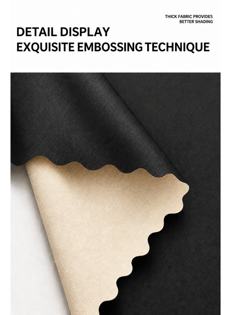 100% Blackout Curtain 180x150 cm, Self-Adhesive and Portable No-Drill, Easy Install, Full Light Block + Heat/UV Shield, Privacy, for Bedroom/Bathroom, Modern Decor - Image 3