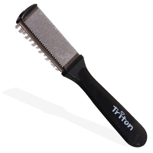 TRITON 2 in 1 Foot Scraper for Pedicure with Detachable Steel Plate n Cleaning Brush Foot Filer Scrubber for Dead Skin Removing Callus Remover, Black - Image 1