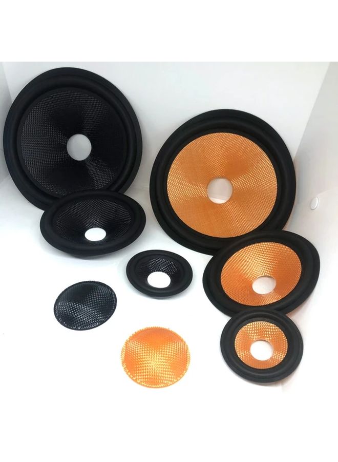 6.5 Inch Fiberglass Speaker Basin with Rubber Edge and Black Braided Dust Cap - Image 1
