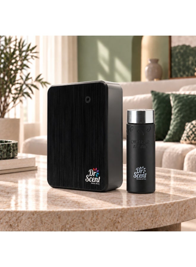 Dr Scent Essential Oil Diffuser Machine Cold Air Nano + Passion Aroma Oil Bundle 200ml Black, 170ml Lime Mandarin Rose - Image 2