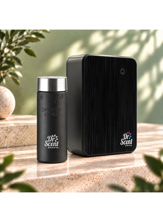 Dr Scent Essential Oil Diffuser Machine Cold Air Nano + Passion Aroma Oil Bundle 200ml Black, 170ml Lime Mandarin Rose - Image 4