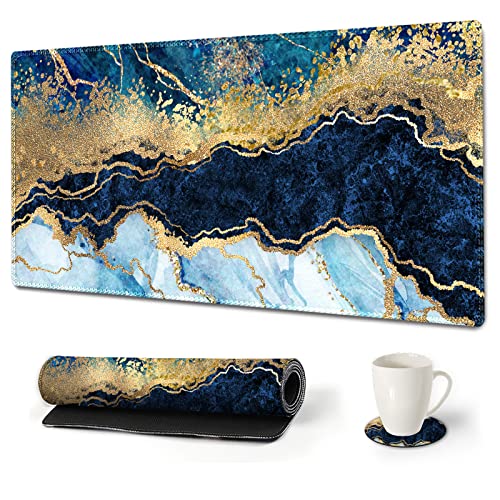 ArtSo Large Gaming Mouse Pad Extended Desk Pad XL Keyboard Mat Long Mousepad Decor Writing Pad 31.5x15.7inch Non Slip Rubber Base with Stitched Edges for Work, Game -Cute Daisy - Image 1