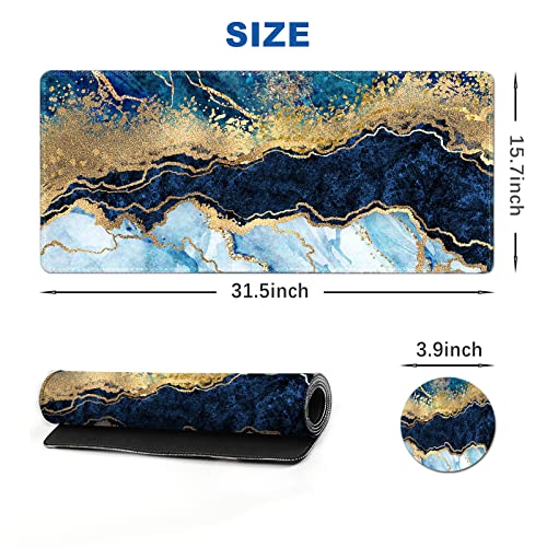 ArtSo Large Gaming Mouse Pad Extended Desk Pad XL Keyboard Mat Long Mousepad Decor Writing Pad 31.5x15.7inch Non Slip Rubber Base with Stitched Edges for Work, Game -Cute Daisy - Image 3