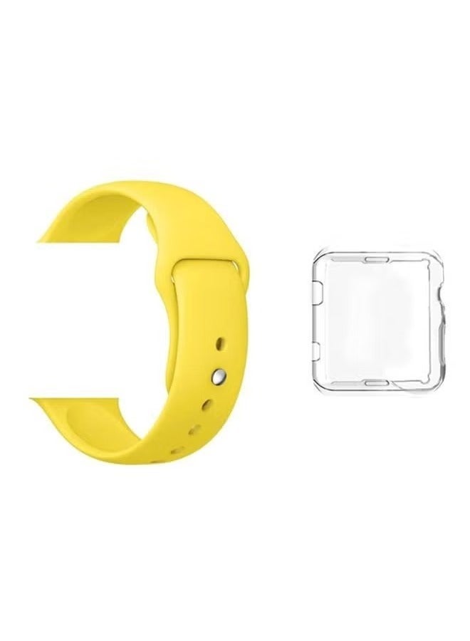 vesus Apple Watch Band With Protective Tpu Case Yellow/Clear