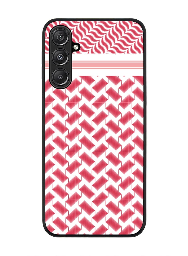 Stylizedd Rugged Black Edge case for Samsung Galaxy M34 5G, Custom Slim fit Flexible Anti Drop Thin Phone Case Cover - Shemag (Red) - Image 1
