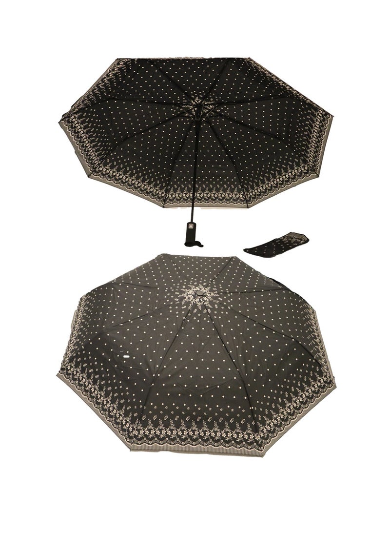 Yuwell Windproof Large Umbrella For Rain Automatic Open Wind Resistant Umbrellas For Adult Men And Women Travel Umbrella Auto Open For Windproof, Rainproof & UV Protection Black/White - Image 1