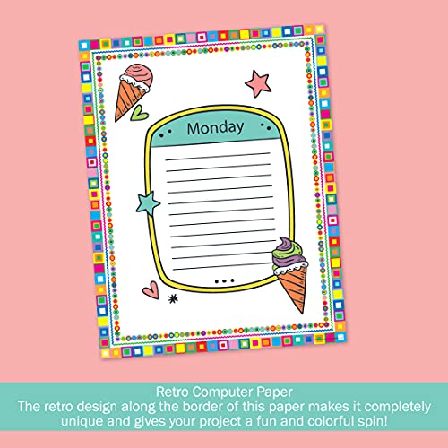 Barker Creek Retro Design Computer Paper, 8-1/2 x 11 Inches, 50 Sheets - Image 5