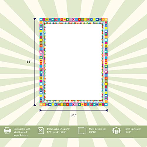 Barker Creek Retro Design Computer Paper, 8-1/2 x 11 Inches, 50 Sheets - Image 2