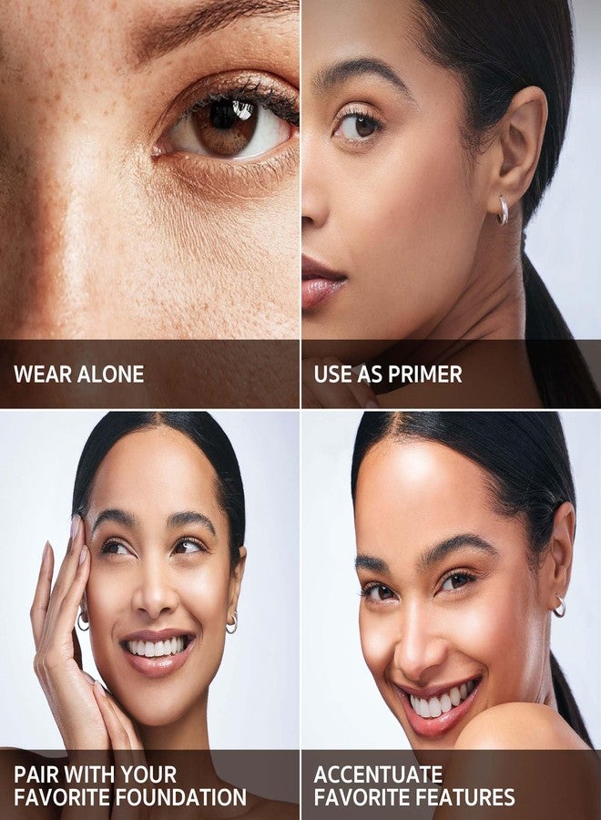 Ruby Kisses Glowy Skin Filter Foundation - All-in-1 Primer, Skin Tint & Highlighter, Hydrating Light Coverage with Squalane, Natural Dewy Finish, Luminous & Radiant Glow (Deep) - Image 5