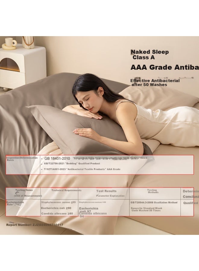 Amor Class A 100-count Long-staple Cotton Sateen Duvet Cover, Cappuccino + Midnight Champagne, 200x230cm