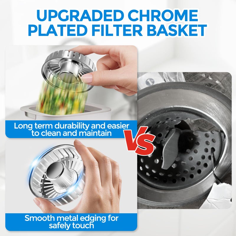 zaa Kitchen Sink Drain Strainer - Kitchen Sink Stopper,Stainless Steel Kitchen Drain Plug & Sink Installation Parts with Anti-Clogging Basket, Fit US Standard 3-1/2'' Sink Drain Hole - Image 5