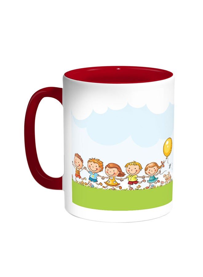 RKN Happy Eid Printed Coffee Mug Red/White 11ounce - Image 1