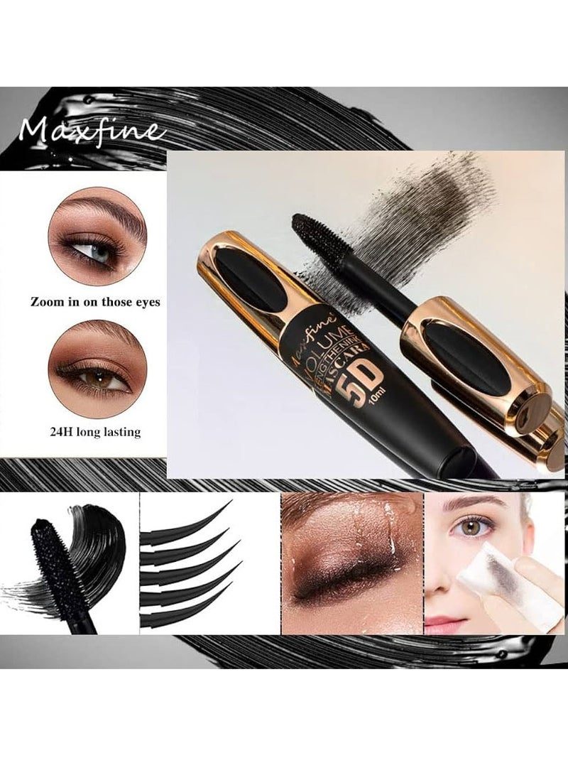Maxfine 5D Volume Lash Lengthening Mascara Waterproof Mascara for Eyelashes Silk Fiber Liquid Lash Extensions Colored Tubing Mascara with Eyelash Brush Volume and Length Long Lasting Mascara Purple 05 - Image 3