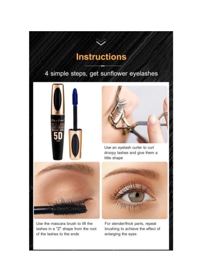 Maxfine 5D Volume Lash Lengthening Mascara Waterproof Mascara for Eyelashes Silk Fiber Liquid Lash Extensions Colored Tubing Mascara with Eyelash Brush Volume and Length Long Lasting Mascara Purple 05 - Image 5