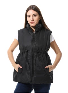 Andora Sleeveless Adjustable Waist Padded Vest_ Black  - Image 1