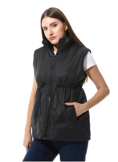 Andora Sleeveless Adjustable Waist Padded Vest_ Black  - Image 2