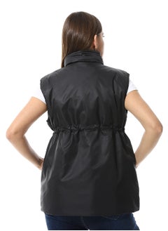 Andora Sleeveless Adjustable Waist Padded Vest_ Black  - Image 3