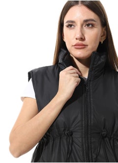 Andora Sleeveless Adjustable Waist Padded Vest_ Black  - Image 4