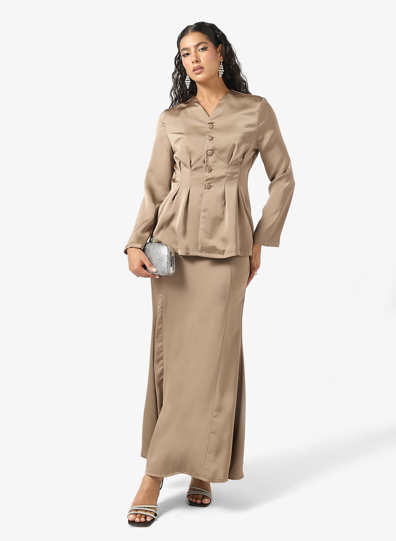 Khizana Peplum Top & Skirt Set - Image 1