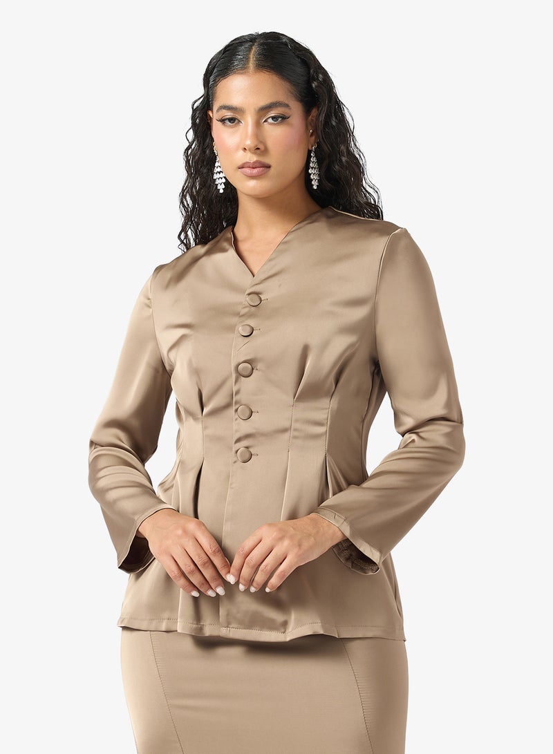 Khizana Peplum Top & Skirt Set - Image 3