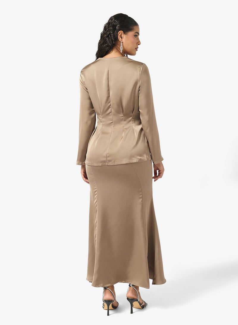 Khizana Peplum Top & Skirt Set - Image 2