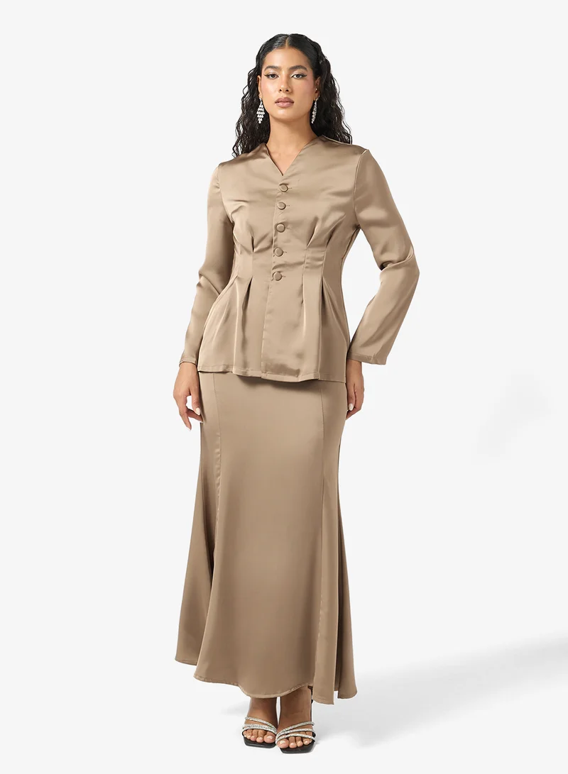 Khizana  Peplum Top & Skirt Set for Women | Best Price UAE