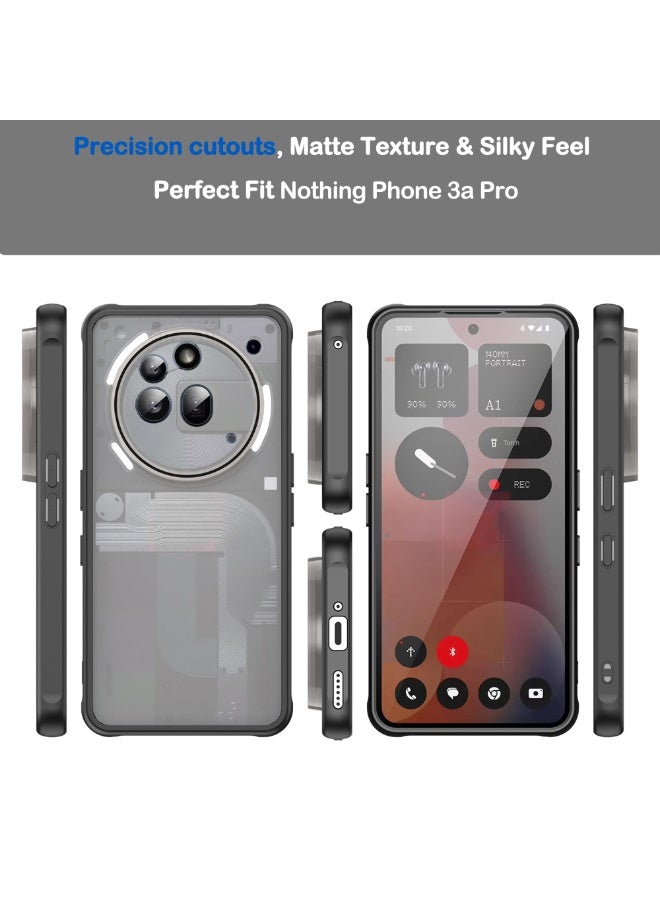 عام غطاء مطفأ لهاتف ناثينج فون (3a) برو - 【حماية من السقوط بمواصفات عسكرية】 غطاء خلفي شبه شفاف، مقاوم لبصمات الأصابع - Image 2