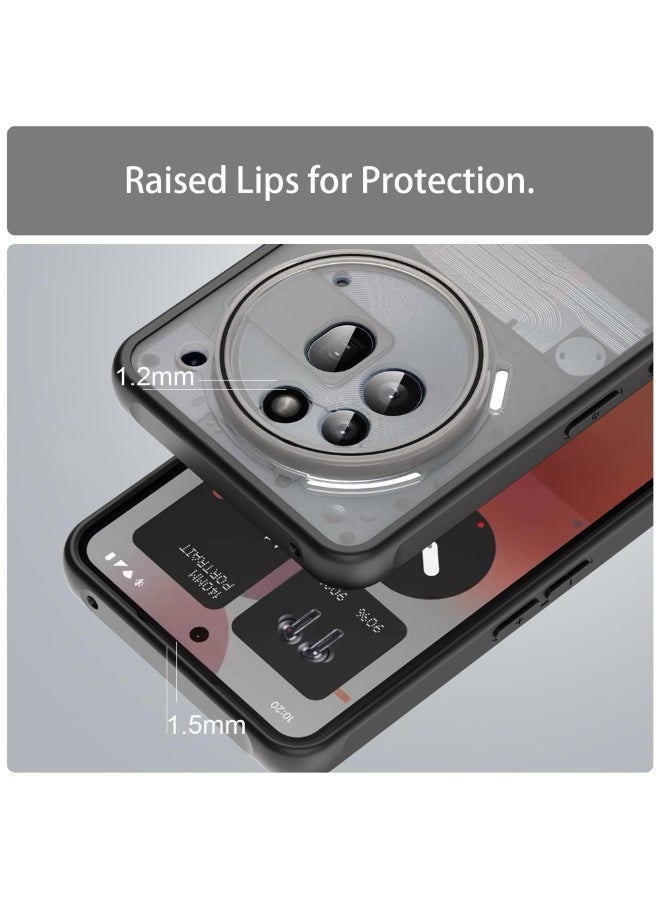 عام غطاء مطفأ لهاتف ناثينج فون (3a) برو - 【حماية من السقوط بمواصفات عسكرية】 غطاء خلفي شبه شفاف، مقاوم لبصمات الأصابع - Image 3