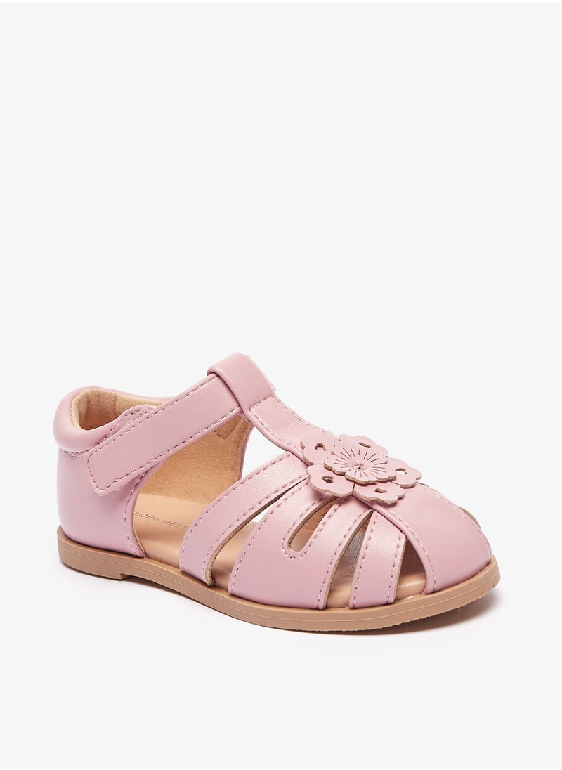 Flora Bella By Shoexpress - Girls Applique Detail Sandals with Hook and Loop Closure - Image 1