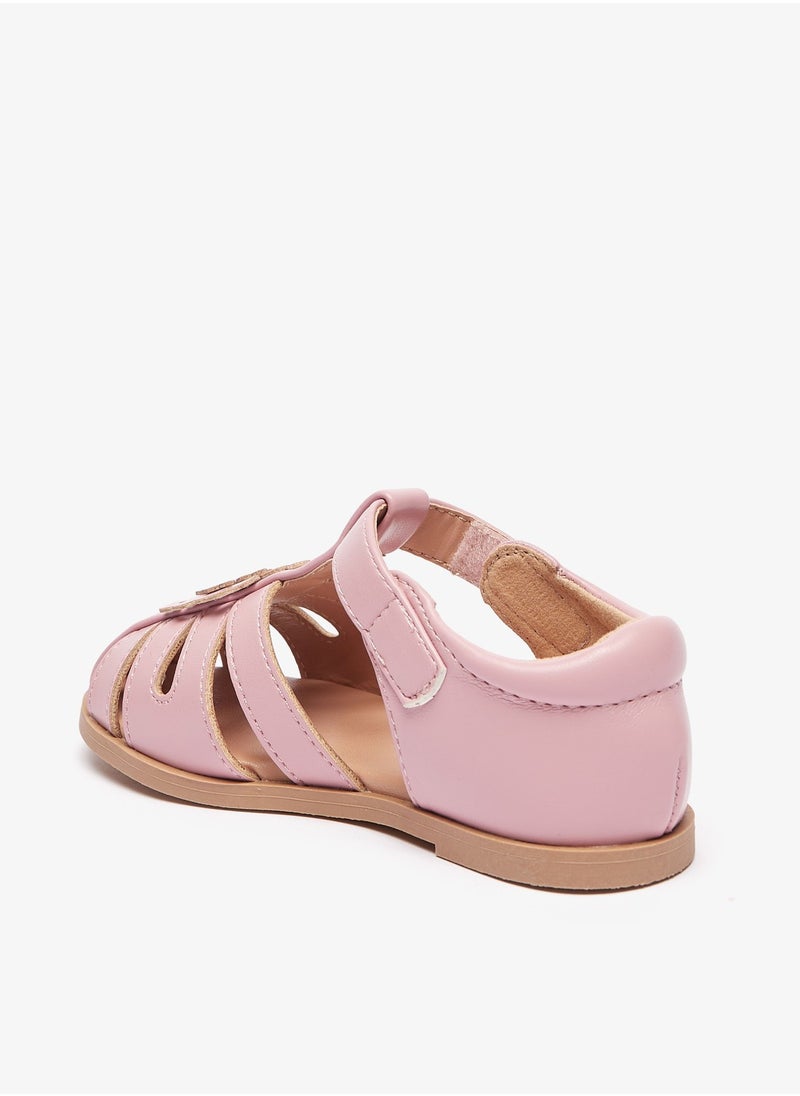 Flora Bella By Shoexpress - Girls Applique Detail Sandals with Hook and Loop Closure - Image 1