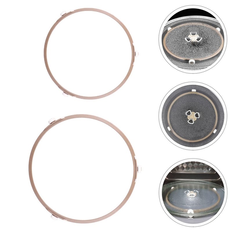 Microwave Turntable Ring Holder Set 2 Piece Glass Plate Support Rack Rollers - Image 5