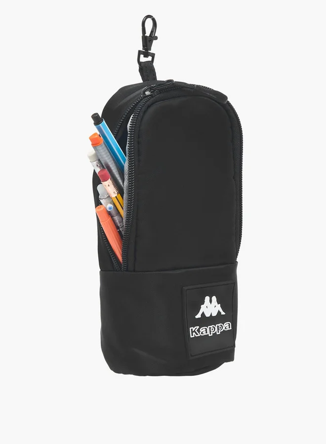 Kappa Logo Print School Backpack and Pencil Pouch Set - 45x34x14 cm