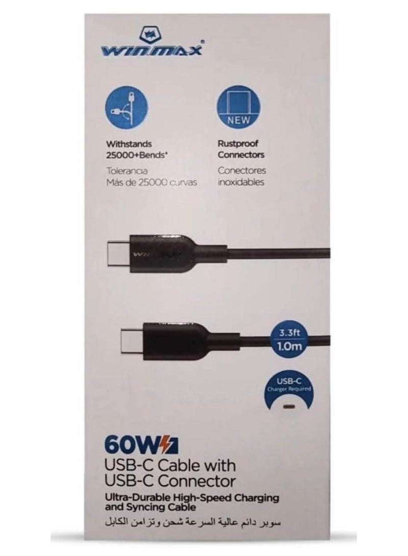 Winmax 60W  USB-C  Cable With USB-C Connector
