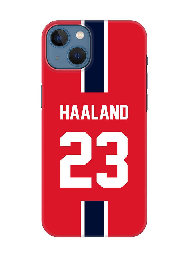 Stylizedd Slim Cover for Apple iPhone 14 Case Snap Classic Series Mobile Cover Hard PC Shield Matte Finish Print -Norway-Player-Haaland - Image 1