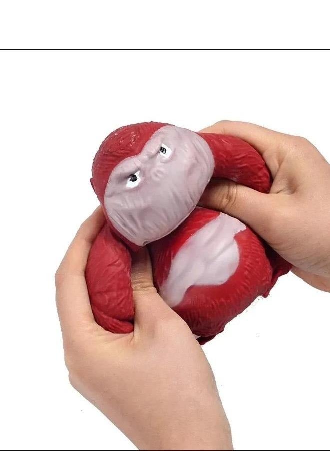 فيرونا عدد 2 قطعة من دمية قرد مضحكة، مجسم للاطفال والكبار، لعبة غوريلا قابلة للتمدد، لعبة تخفيف الضغط والضغط على الاجهاد، - Image 1