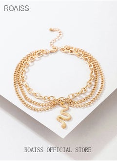roaiss Snake Anklet Bracelet Extension Chain Dainty Alloy Foot Jewelry for Women Girls Perfect Gift for Birthday Valentine's Day Golden  - Image 3