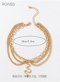 roaiss Snake Anklet Bracelet Extension Chain Dainty Alloy Foot Jewelry for Women Girls Perfect Gift for Birthday Valentine's Day Golden  - Image 5