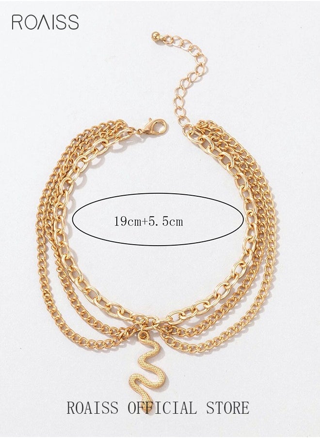 roaiss Snake Anklet Bracelet Extension Chain Dainty Alloy Foot Jewelry for Women Girls Perfect Gift for Birthday Valentine's Day Golden  - Image 5