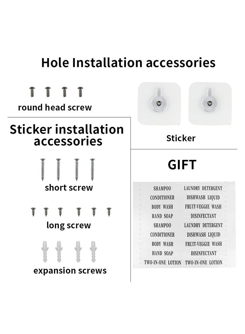 SOLARAE Wall-Mounted 3-Chamber Liquid Soap and Shampoo Dispenser, 3x420ml Capacity, No-Drill Shower Pump Organizer for Bathroom, Kitchen, and Toilet (Black) - Image 5