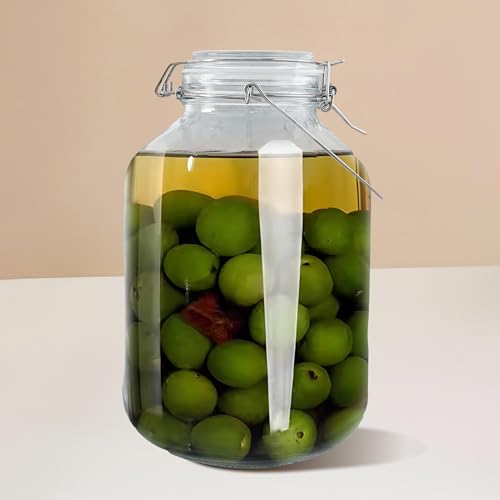 UMAI Glass Jar for Kitchen Storage | 1500ml | Mason Jar with Buckle Lid and Wide mouth | Multipurpose Airtight Glass Container with Stainless Steel Handle and Rubber Gasket | Transparent | - Image 1