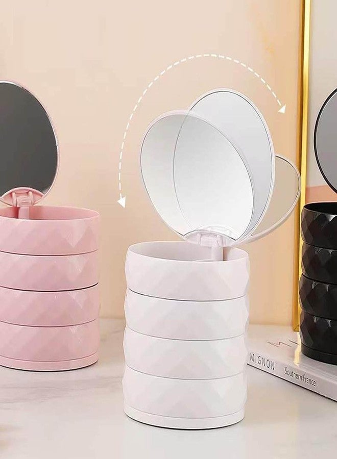 HOMENITY هومينيتي® - منظم مجوهرات دوار ذو سعة كبيرة ومتعدد الطبقات لتخزين المجوهرات للنساء والفتيات، حامل أقراط دائرية للعرض المنزلي - Image 3