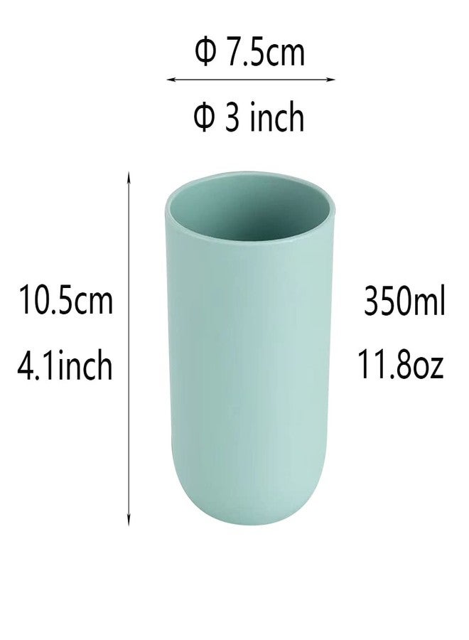 RabyLeo Simple Student Dormitory Plastic Toothbrush Cup Couple wash 2-Piece Set Solid Color Cups 300ml (10 oz) (Dark Blue & Light Blue) - Image 2