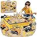 BEIREG Construction Sensory Sand Kit 42 PCS Building Set with 2lbs Magic Sand 9 Construction Trucks Foldable Roof Sandbox Cranes Road Signs Tools STEM Gift for Boys Ages 38 - Image 3