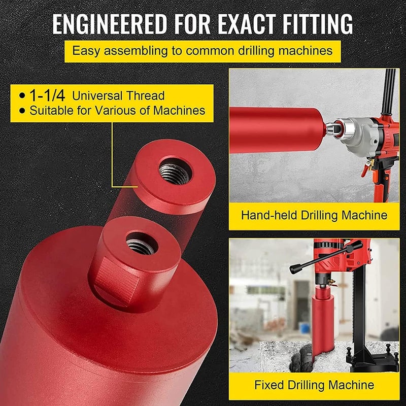 AQ AQSON بت الماس AQSON للخرسانة، بلاط رطب/جاف، حجر، طوب، ورخام - قطر 25 مم، طول 450 مم، أسنان قطع 10 مم، أحمر - Image 4